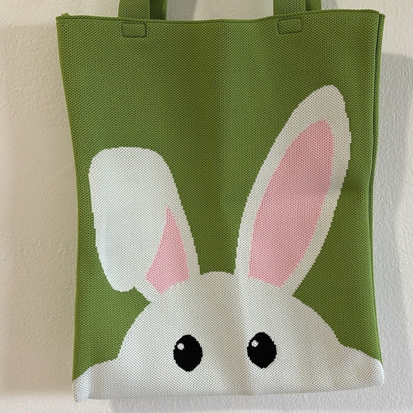 NEW| Women’s Adorable Bunny Rabbit Tote Bag Crochet Knitted - Picture 2 of 6